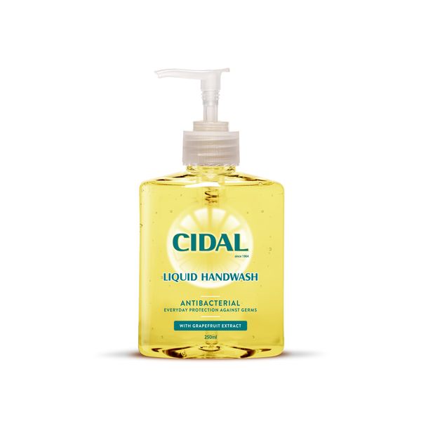 Cidal Grapefruit Handwash, antibacterial, uplifting fresh grapefruit scent, 250ml