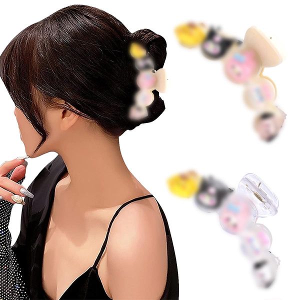 simyron 4Pcs Haarspangen, Damen Haarklammer Groß, KarikaturHaar Klammern, rutschfest Haarklammern, Französisch Hair Clip, Elegant Haarschmuck Mädchen