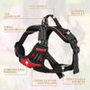 Red No Pull Pet Dog Harness Reflective Strips Adjustable Control w/Padded Handle