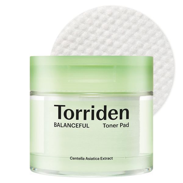 Torriden BALANCEFUL Cica Toner Pads (60 Count), Daily Exfoliating Pads with PHA and LHA that Soothe and Tone - Vegan Pads Soaked with Centella Asiatica Essence for Oily, Combo, and Sensitive Skin
