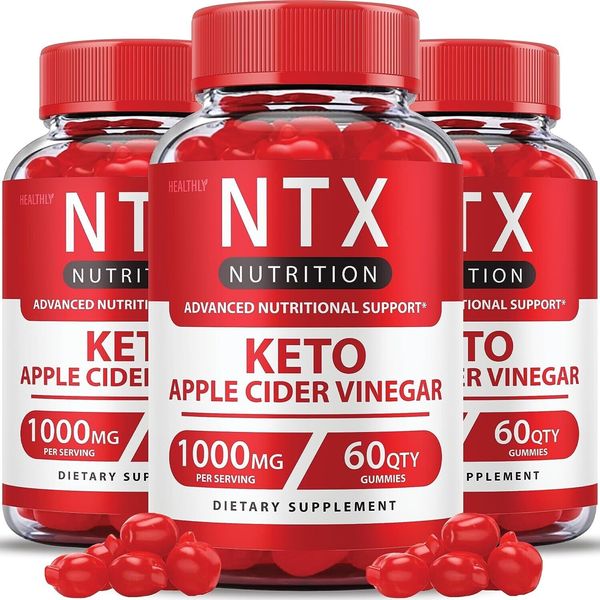 (3 Pack) NTX Keto Gummies Max Strength Apple Cider Vinegar | (180 Gummies)