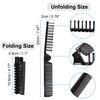 uxcell Folding Comb, Portable Travel Hair Comb Double Comb Mini Hair Brush for Thin/Thick Hair for Women and Men (Black)