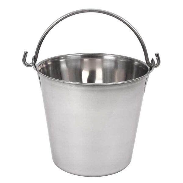 Lindy's 6-Quart Stainless Steel Bucket, Durable Seamless Bucket for Home, Carry Water or Milk, Fill with Food, Cleaning Bucket