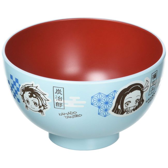 Demon Blade 073507 Lacquer Soup Bowl Diameter Approximately 4.3 inches (11 cm), Face Blue