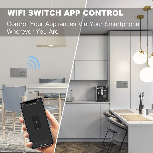 BSEED Wifi Light Switch Smart Switch for Apple, Google Assistant
