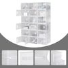WOLTU 8pcs Shoe Storage Boxes Wardrobe Storage Organiser Trainer Container with Clear Front Lid, Plastic Foldable Stackable, Transparent
