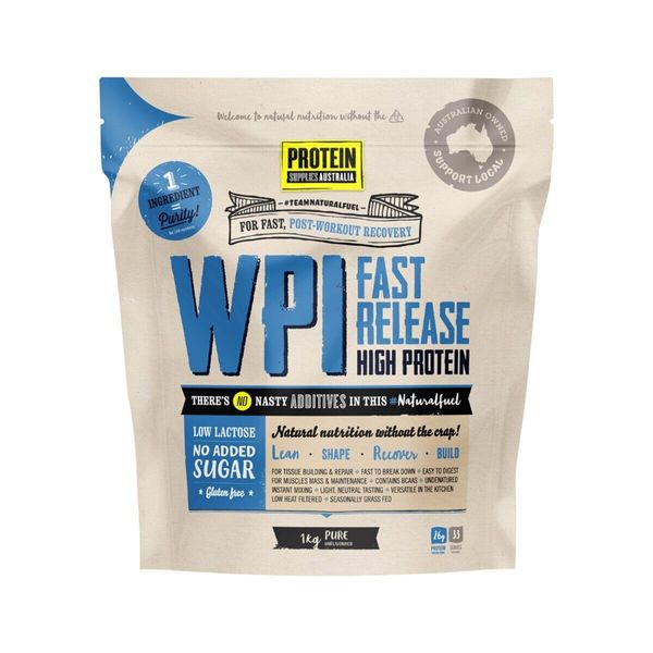 New Protein Supplies Australia Protein WPI Fast Release High Protein Pure 1KG