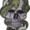 Snake and Skull Patch Embroidered Badge Iron On Sew On Emblem