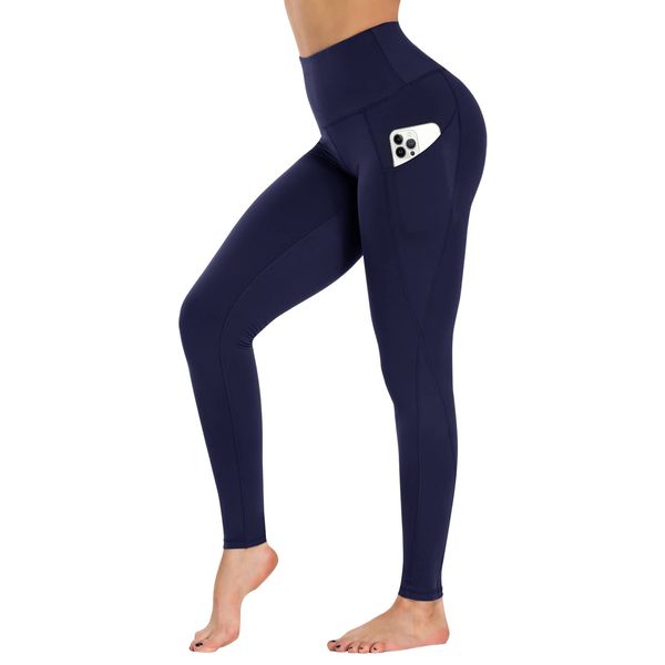 GAYHAY Leggings with Pockets for Women Reg & Plus Size - Capri Yoga Pants High Waist Tummy Control Compression for Workout