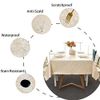 Rectangle Vinyl Tablecloth, Table Cover with Flannel Backing, Beige, 60 x 84inch