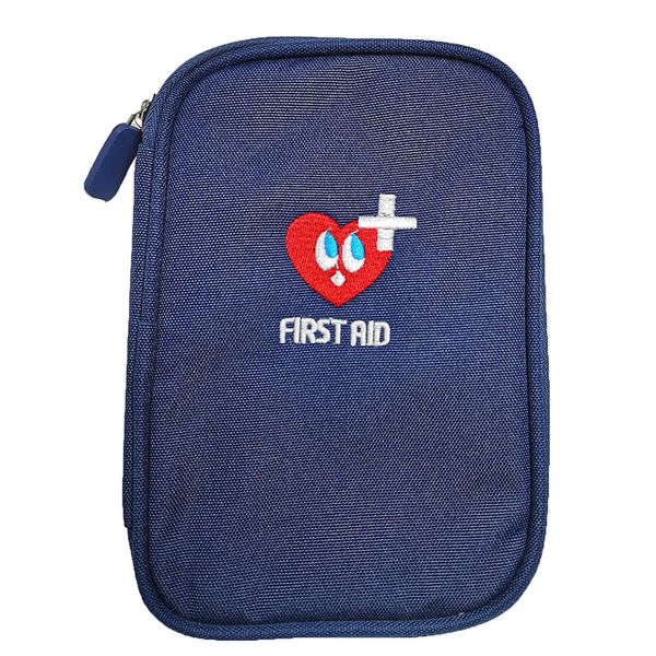 First Aid Kit Bag Empty Potable First Aid Supplies Package Compact Medications Organizer Oxford Medcial Survial Kit Rescue Case Travel Medicines Container for Home Car Office Outdoor (Dark Blue)