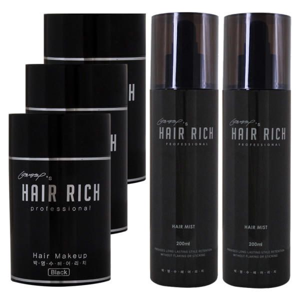 Black Chae Powder 20g 3pcs + Hair Mist 200ml 2pcs + Free Hair Loss Shampoo Park Myung-soo Hair Rich