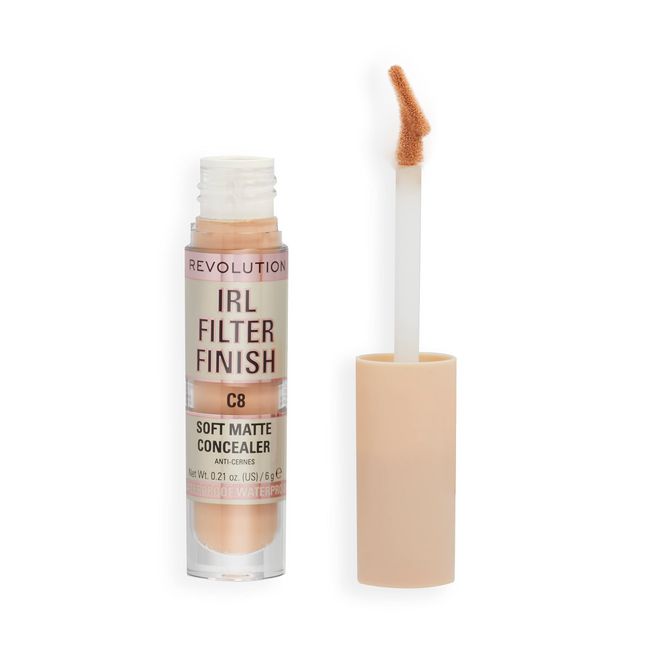 Makeup Revolution, IRL Filter Finish Concealer, Mittlere bis volle Deckkraft, C8, 6g