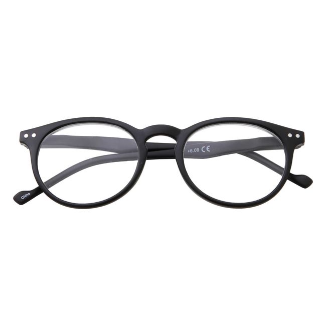 Wise Eyewear High Magnification Power Strong Reading Glasses Readers +4.00 to +6.00 (Black, 5.00)