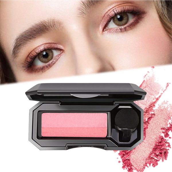 Two-Tone Eyeshadow, Glitter Eyeshadow Palette, Durable Two-Tone Eyeshadow with Eyeshadow Sponge Brush Head, Waterproof Eyeshadow Palette for Makeup and Light Makeup