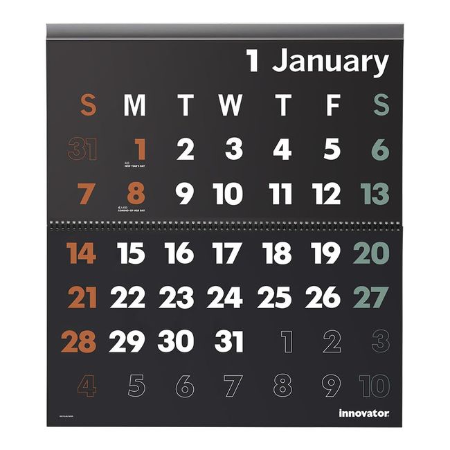 Midori Innovator 31302006 2024 Calendar Wall Hanging L Black