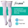 FitLegs - Open-Toe Compression Stocking - 18mmHg AES DVT Prevention - Thigh High, Large, White