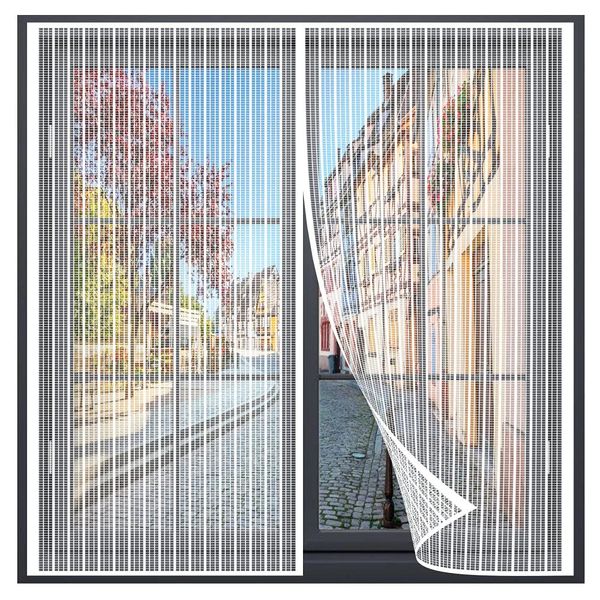 Magnetic Window Fly Screen Net,150x200cm Mosquito Magnetic Window Screen,Fly Screen Mosquito Magnetic Window Screen,for French Doors/Sliding Glass Doors/Patio Doors