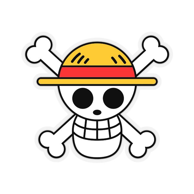 Luffy Straw Hat Pirate Vinyl Decal | Color | Sticker 5 X 4.5 Inch for Walls, Doors, Cars, Trucks, Motorcycles, Boats & Laptops-SS&Ds -1213