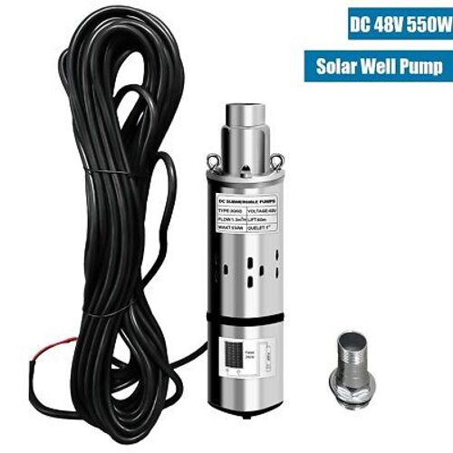 DC 48V 3'' Solar Deep Well Pump Water Pump 197' Lift Stainless Steel Submersible