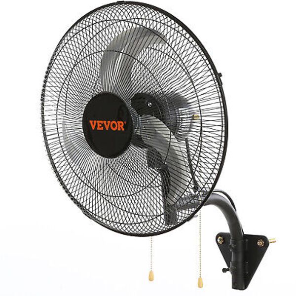 VEVOR Industrial Wall Mount Fan 18" Oscillating Metal Fan 3 Speed Ventilation