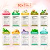 BRÜUN Peel-Off Jelly Mask Hydrating Premium Modeling Rubber Mask Spa Set - 10 Treatments (24k Gold, Lavender, Kiwi, Peppermint, Egyptian Rose, Matcha, Chamomile, Tea tree, Jazmine)