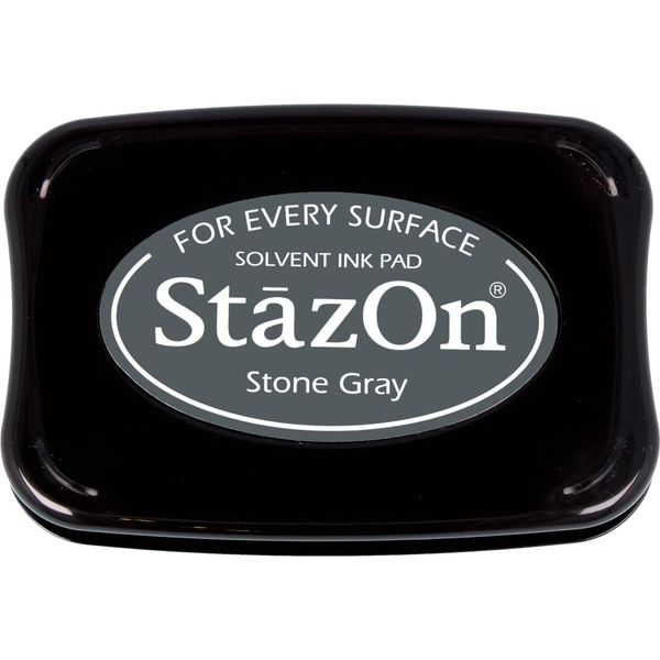 Tsukineko Full-Size StazOn Multi-Surface Inkpad, Stone Gray (SZ000032)