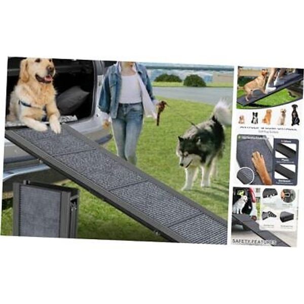 Dog Ramp for Car, 63" Long & 17" Wide Folding Portable Upgraded 63" L x 17.2" W