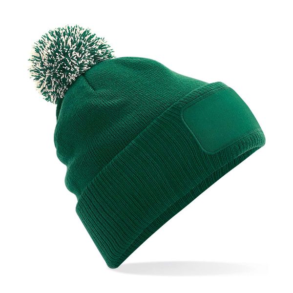 Beechfield Snowstar Patch Beanie - Black/Graphite Grey