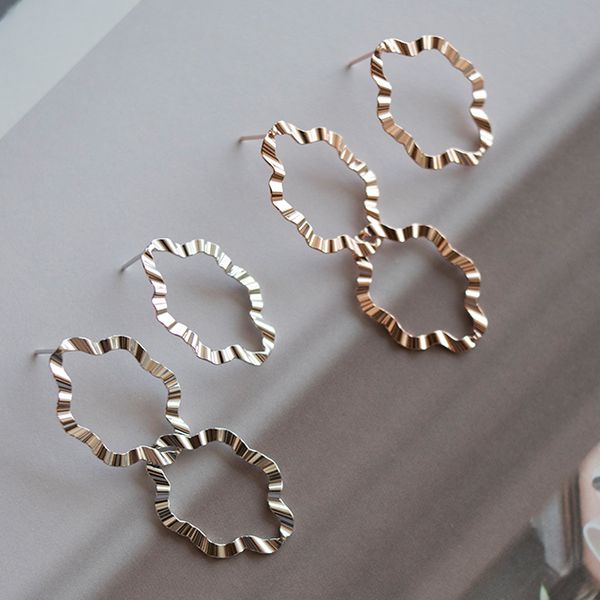 Curtain Ring Silver Bold Drop Earrings