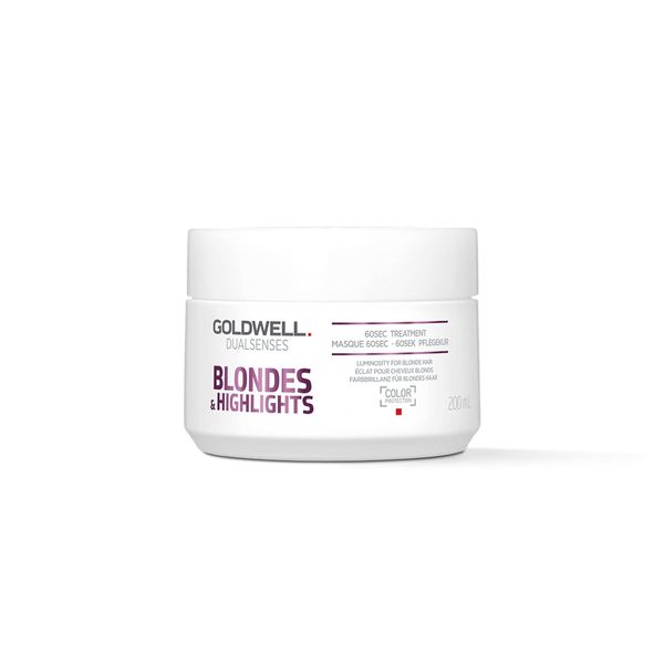 Goldwell Dualsenses Blonde & Highlights Anti-Yellow 60Sec Treatment Mask for Dyed and Natural Hair, 200 ml