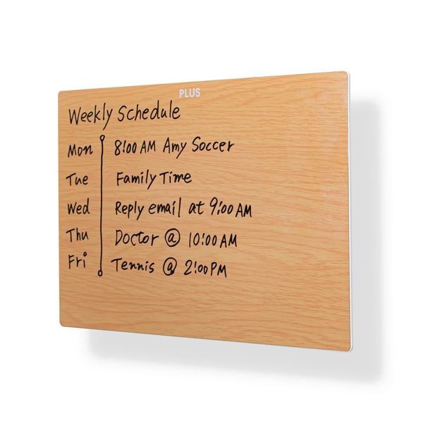 PLUS HWB-A4-M 428-976 Interna Float Dry Erase Board, Woodgrain, Small, For Home Use