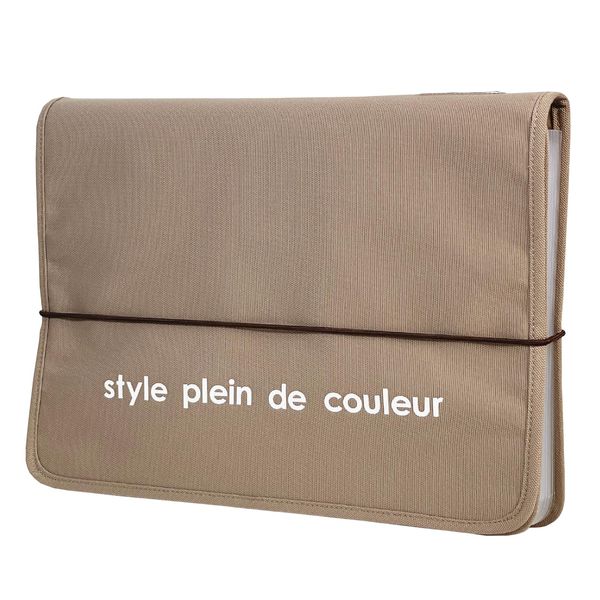 Style plein de Couleur Document Storage Case, Document Stand, A4, 13 Pockets, A4, Document Case, File Box, Storage Box, Document Files, Office, Organization, Document Storage (Beige)