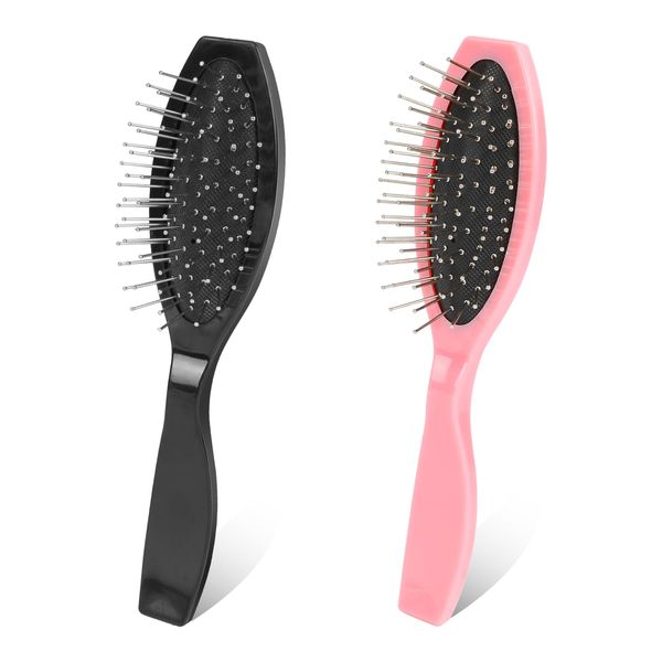 Wig Brush for Synthetic Wigs,2 Pack Wig Hair Brush Stainless Steel Wig Wire Brush Portable Hair Brush Professional Synthetic Hair Brush Wig Hair Combs Hair Extension Brush for Women