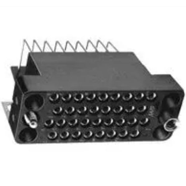 212810-2 Connector Receptacle 34, Female Sockets Panel Mount, Through Hole, Right Angle Black