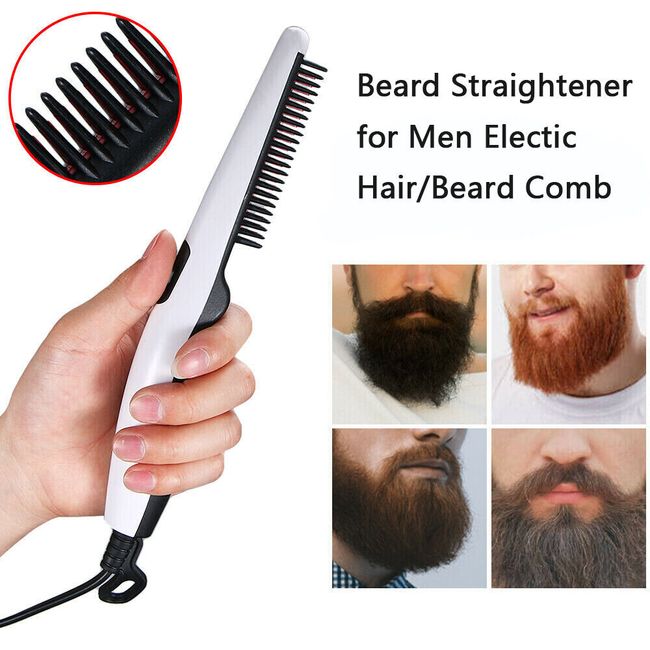 Beard Straightener Comb Quick Heated Brush Styler For Mens Pro Hair Electric