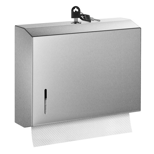 Wall Mount Paper Towel Dispenser Stainless Steel C-Fold Multifold with Lock