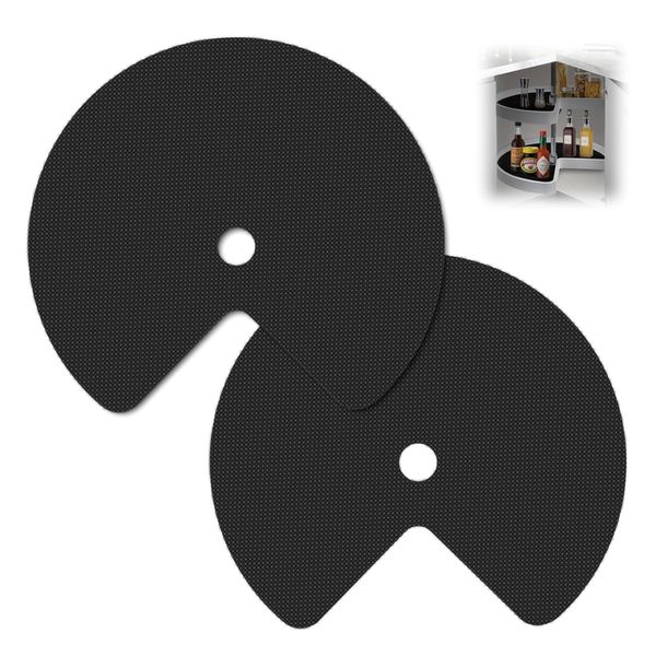 Hardcometrue Lazy Susan (2 Pack) Black Shelf Liner, Modern Kitchen organizer