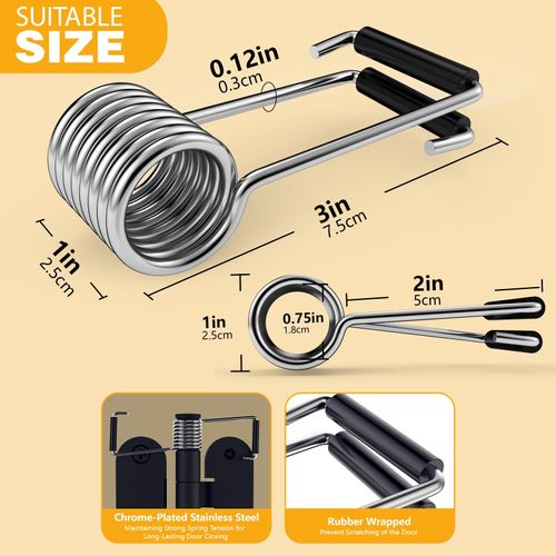 Butterfly Spring Door Closer,Spring Hinge Door Closer Fits on Most Door Butt Hinge Pin,Durable Steel Self-Closing Butterfly Spring Door Closer,Automatic Spring Door Closer with Rubber(6PK) (6)