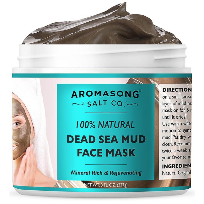 100% Pure Dead Sea Mud Mask - 5 Minute Mask - No Ingredients Added - for Face & Skincare - Blackhead Remover - Anti-aging - Pore Minimizer