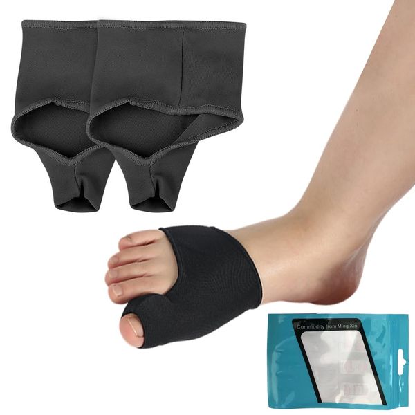 EIHI 1 Paar Schwarz Hallux Valgus Korrektur, Hallux Valgus Schiene, Zehenspreizer Hallux Valgus, Hallux Valgus Bandage, Hallux-valgus-schiene, Toe Spacer mit Silikonpads