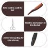 Beard Scissors for Men,Eyebrow Scissors with Comb,Sharp Stainless Steel Moustache Scissors,Moustache Scissors for Men,Multi-Function Moustache Kit with Storage Bag,Suitable for Eyebrows,Beard,Etc.