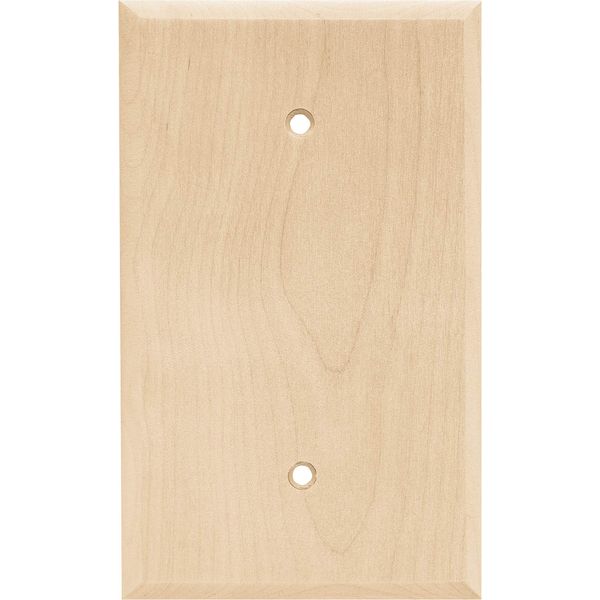 Franklin Brass Wood Square (1-Pack) Blank Wall Plate Covers Unfinished Wood 1-Gang Single Wall Plate Blank Electrical Outlet Covers W10402-UN-C