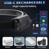 2PCS - Pro Headlamp Rechargeable 230° Wide Beam Dual Side LED with Motion Sensor