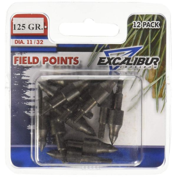 Excalibur Field Hunting Durable 11/32" Replacement Points for Crossbow Arrow Broadheads - 12 Pack, 125 Grain