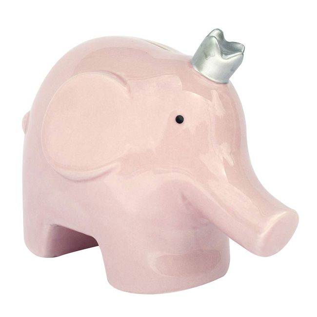 Applesauce Ceramic Piggy Bank, Baby Pink, Elephant