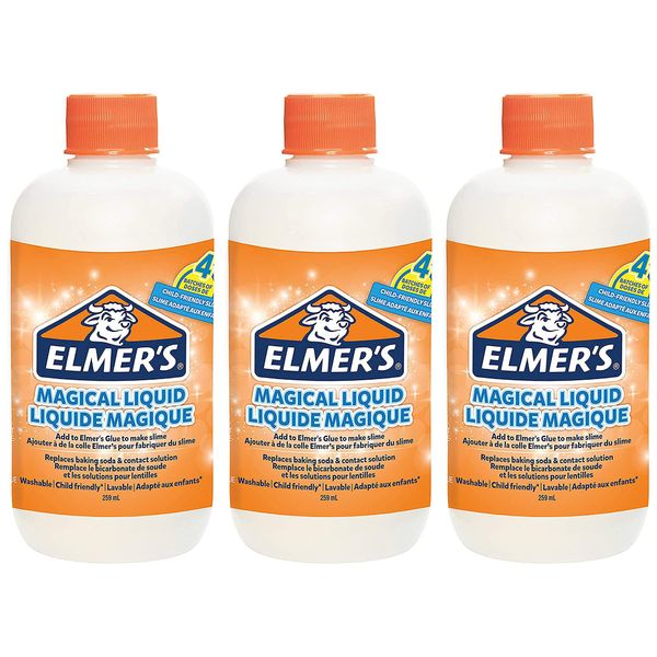 Elmers Glue Slime Magical Liquid Activator Solution, 8.75 fl. oz. Bottle - Great for Making Slime, 3 Pack