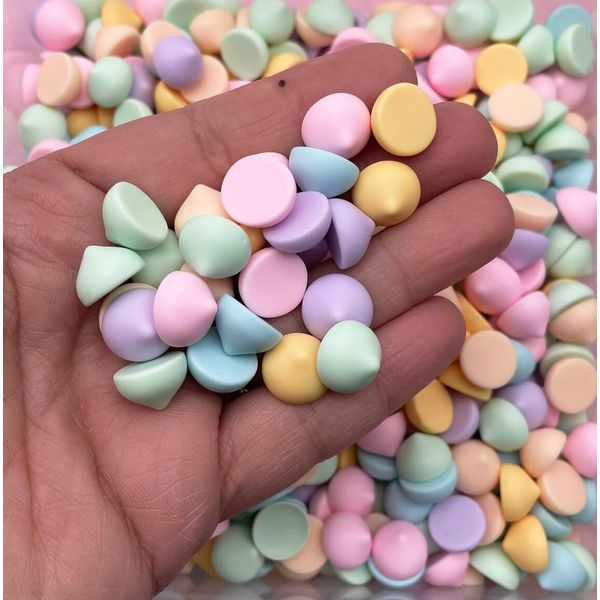 Non Edible Resin Pastel Multi Color Chocolate Chips, Super Realistic Flat Backed Fake Bake Chip jocad (20 Pieces)