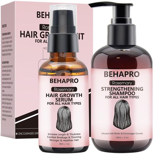 BEHAPRO Rosemary Oil for Hair Growth,w/Hair Growth Serum,Hair Growth Shampoo,Diluted Rosemary Oil Biotin Castor Oil & Argan Oil for Hair Loss Care Treatment Hair Thickening Products for Women Men