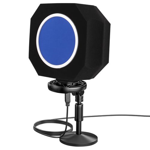 Professional Microphone Isolation Shield with Pop Filter,Reflection Filter for Recording Studios, Sound-absorbing Foam for Noise and Reflection Reduction for Recording,Singing,Podcasts,live stream